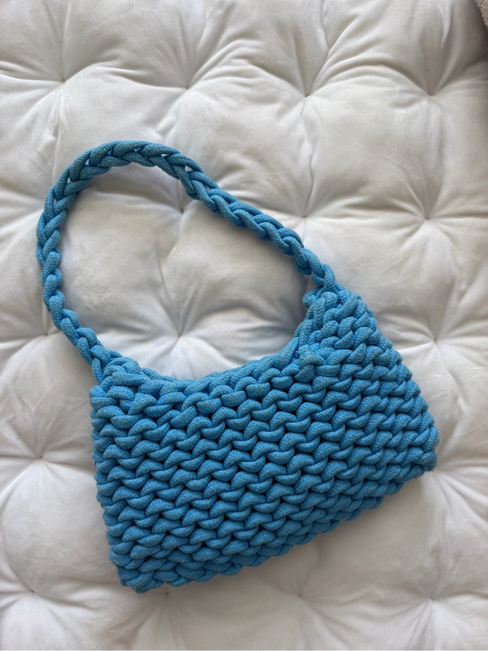 Target Chunky Knit Shoulder Bag in Bright Blue